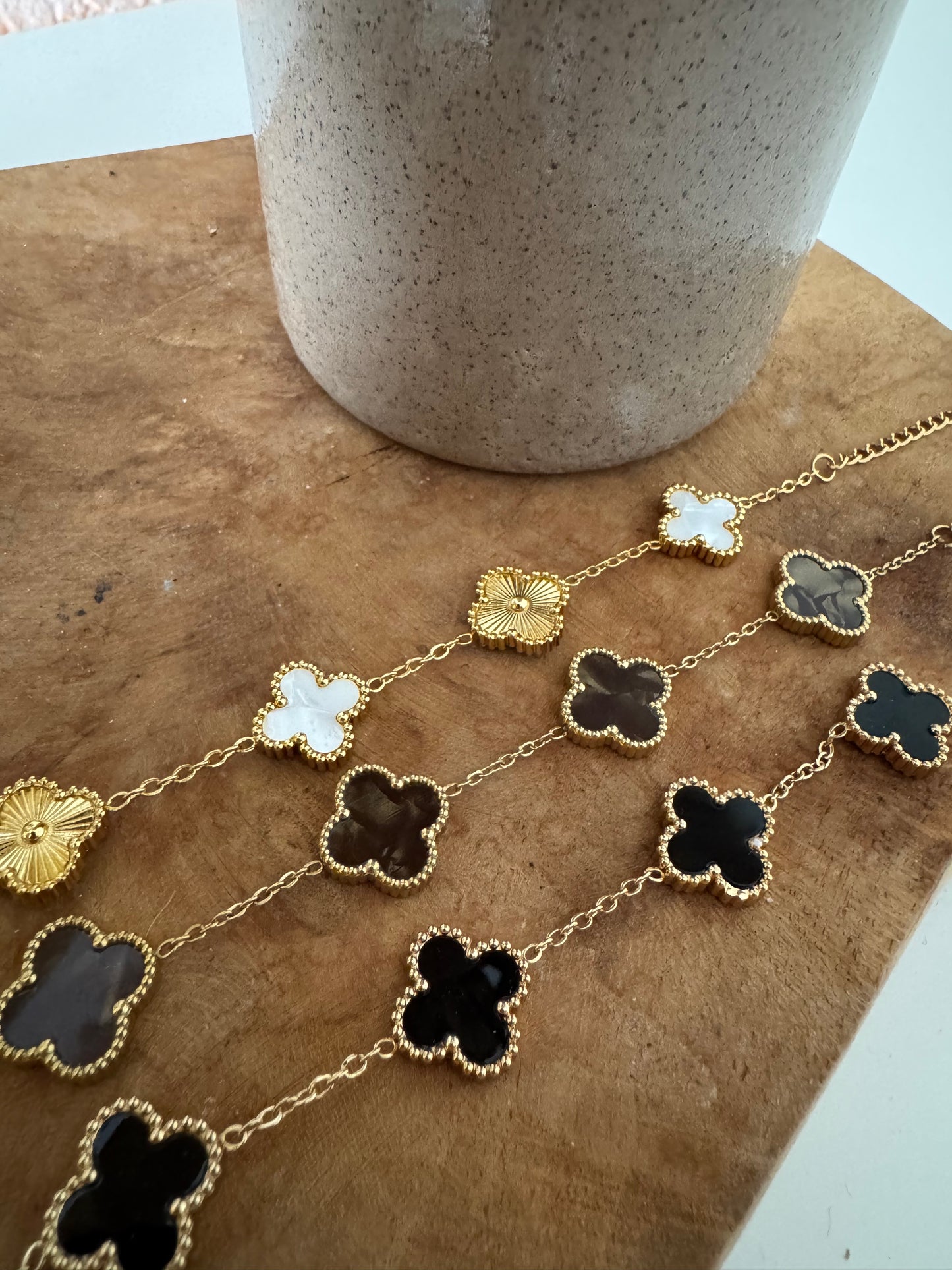 Kleeblatt Armband Clover 18k Edelstahl