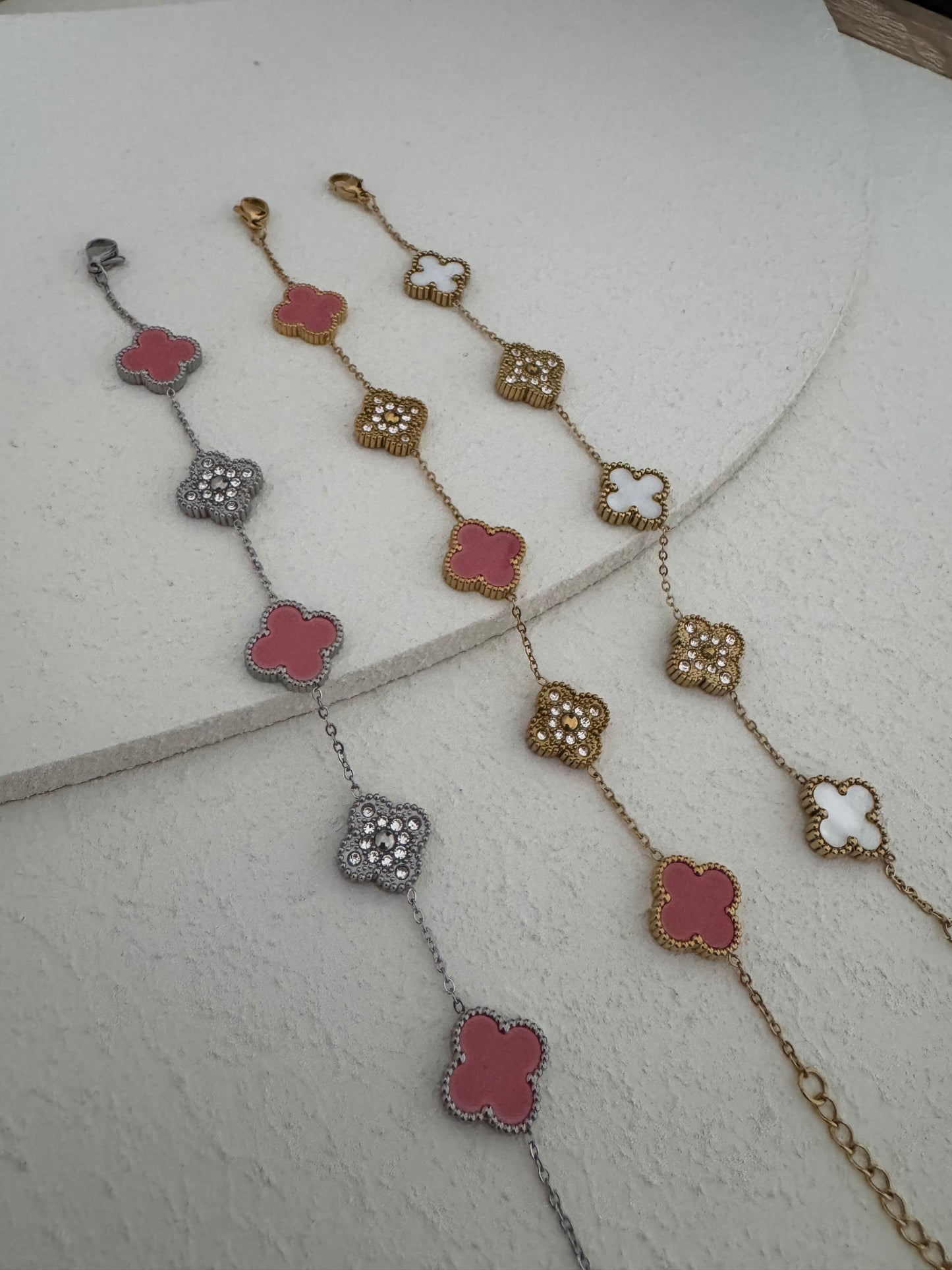 Kleeblatt Armband Clover 18k Edelstahl