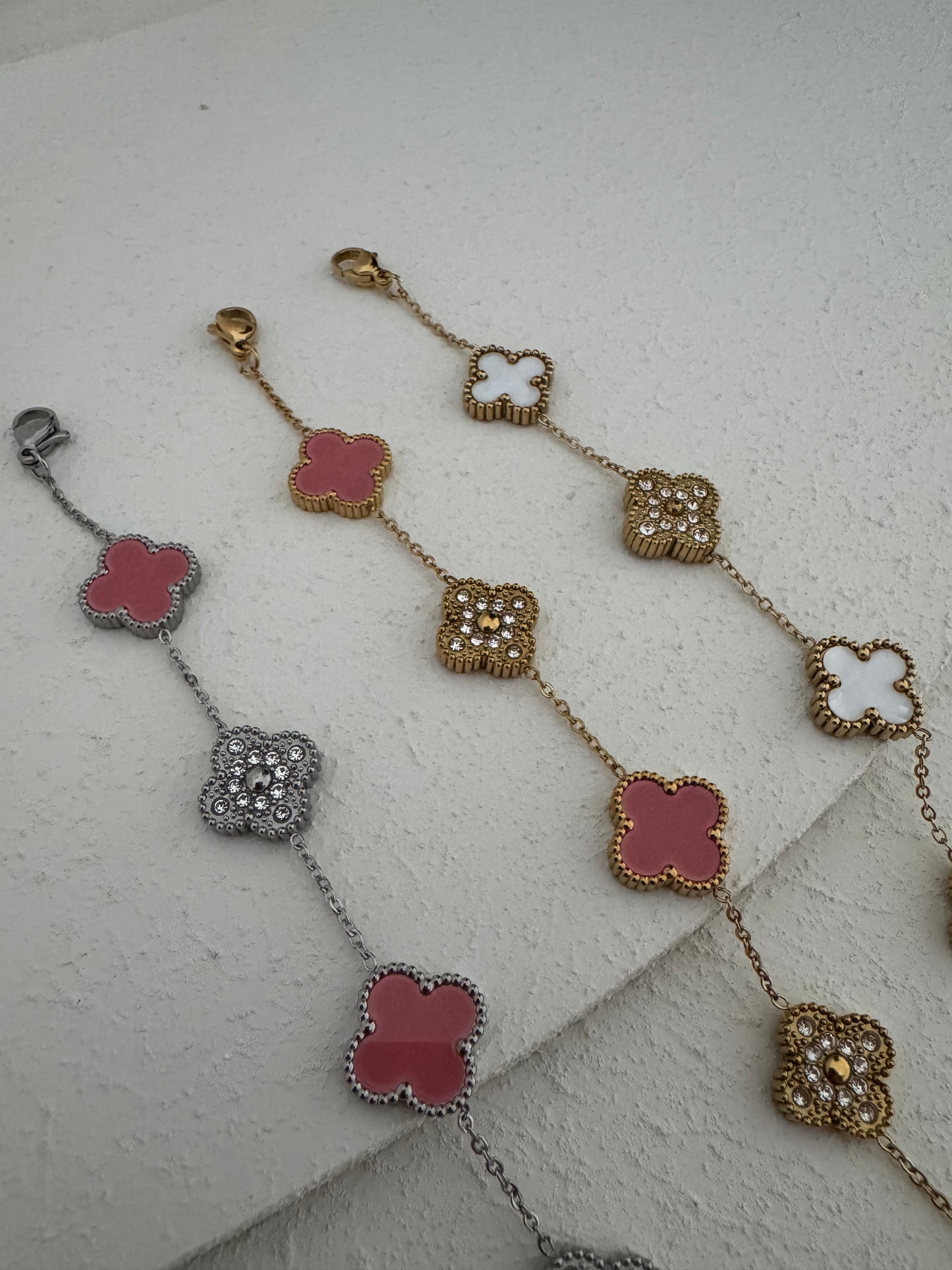 Kleeblatt Armband Clover 18k Edelstahl
