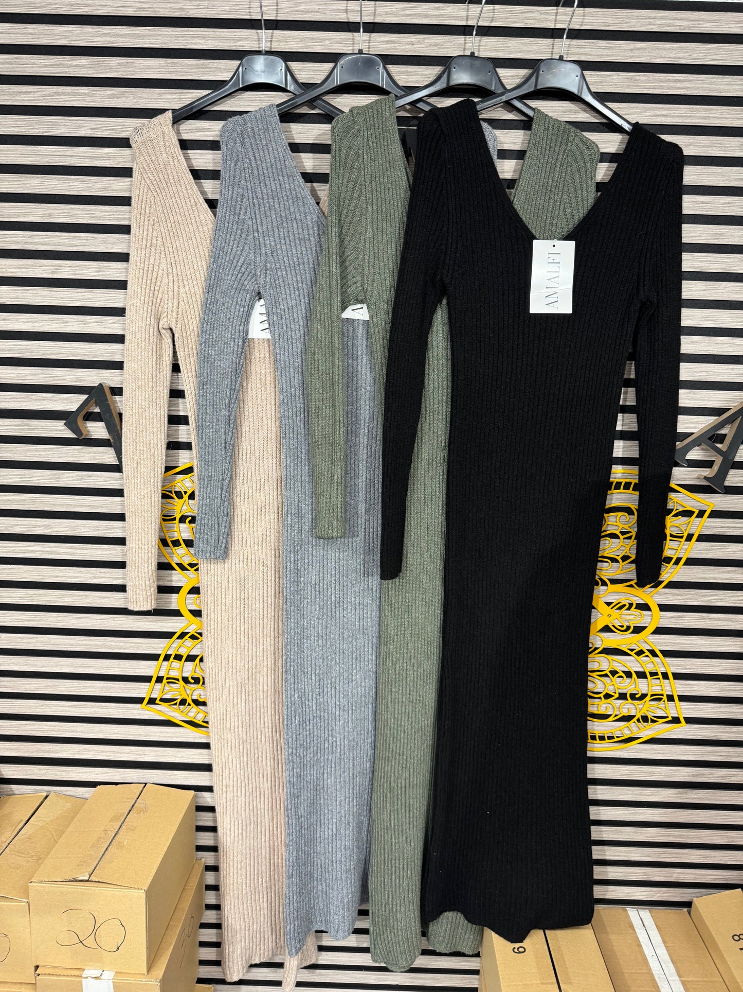 Longkleid V Ausschnitt