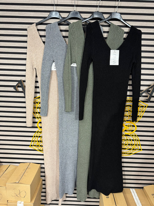 Longkleid V Ausschnitt